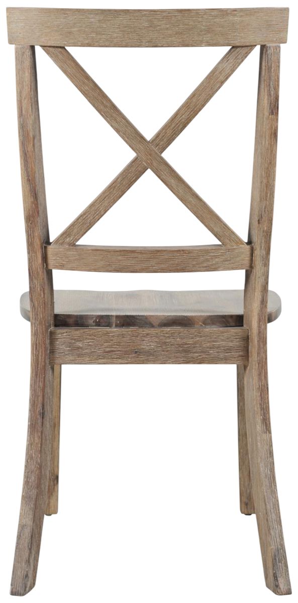Jofran Inc. Eastern Tides Brushed Bisque X Back Dining Chair-3
