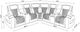 Global Furniture USA U8611 3-Piece Blanched Silver Manual Reclining Curved Sectional with LED-2