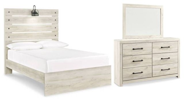 Signature Design by Ashley® Cambeck 3-Piece Whitewash White Full Panel Bed Set-0