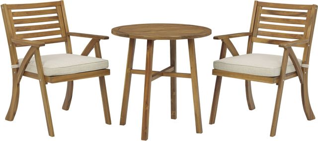 Signature Design by Ashley® Vallerie 3-Piece Brown Outdoor Bistro Set-0