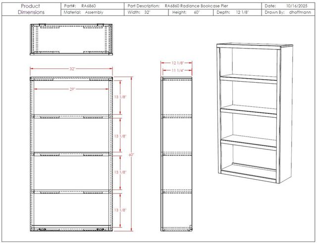 Legends Home Radiance Seal Skin Black Bookcase Pier-2