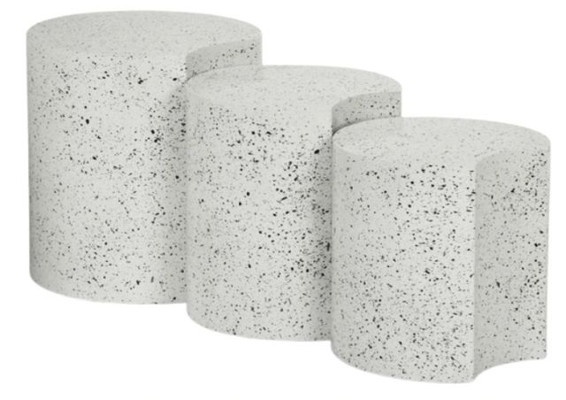 Meridian Furniture Dimple 3-Piece White Modular Nesting End Table Set-0