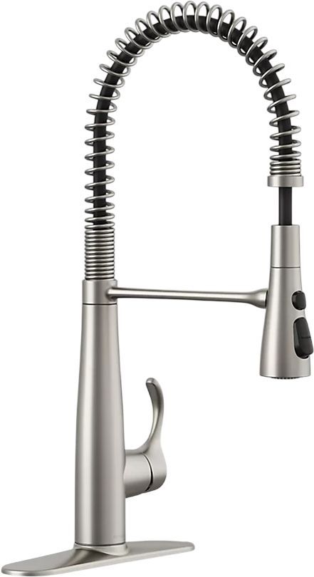 KOHLER® Simplice® Vibrant Stainless Semi-Professional Kitchen Sink Faucet with 3-Function Sprayhead-0