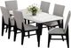 Elements International Marlene 7-Piece Marble Top Dining Set with Black Base-0