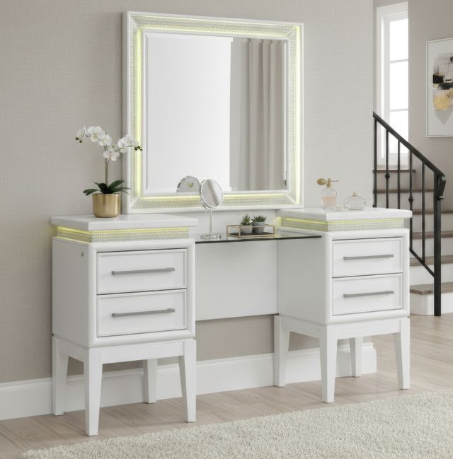 Liberty Furniture Reflections Pearl White Vanity Table-1