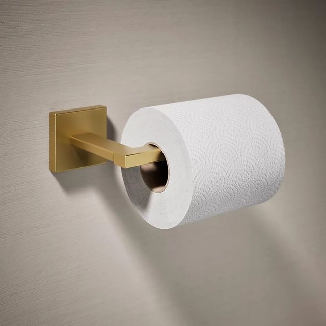 KOHLER® Square Vibrant Brushed Moderne Brass Toilet Paper Holder-1