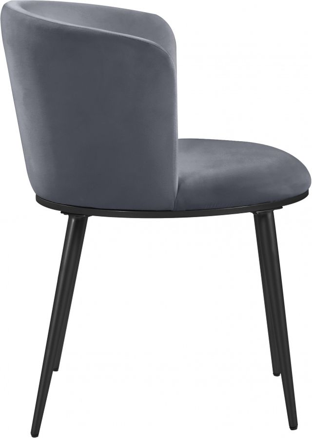 Meridian Furniture Skylar Grey/Matte Black Velvet Dining Chair-3