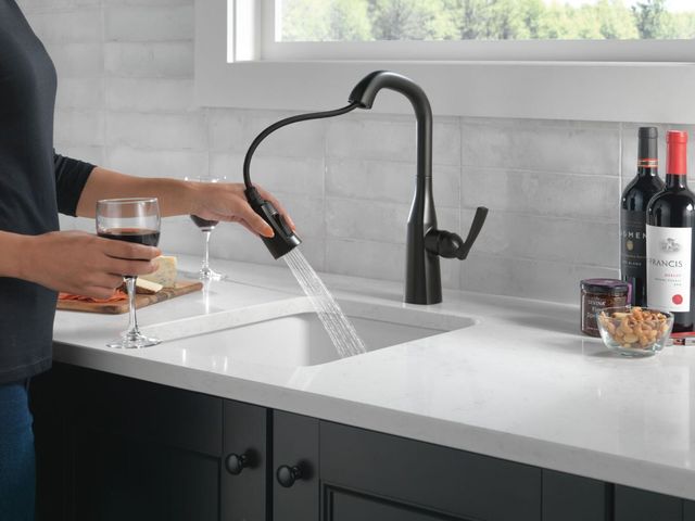 Delta Stryke® Matte Black Single Handle Bar/Prep Faucet-2