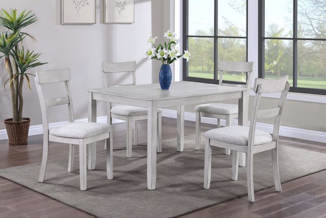 Crown Mark Henderson 5-Piece Dinette White Dining Room Set-1