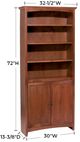 Whittier Wood® Furniture Customizable McKenzie 30" x 72" Bookcase with Doors-1