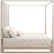 Caracole® Pinstripe Caracole Classic Light Almond Milk/Sun Drenched Oak Queen Canopy Bed-2