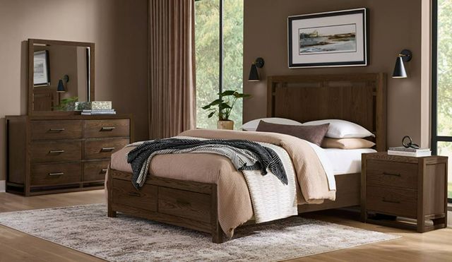 Vaughan-Bassett Lodge & Loft Dark Oak 2-Drawer Nightstand-1