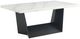 Elements International Beckley Dark Espresso Dining Table with White Marble Top-0