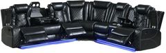 New Classic® Home Furnishings Orion II 3-Piece Black L-Shape Manual Reclining Sectional