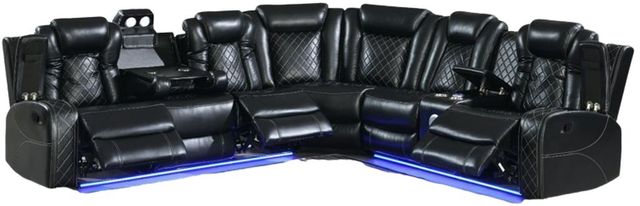 New Classic® Home Furnishings Orion II 3-Piece Black L-Shape Manual Reclining Sectional-0