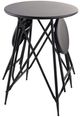 A & B Home Black Stowable Side Table and Two Seats-3