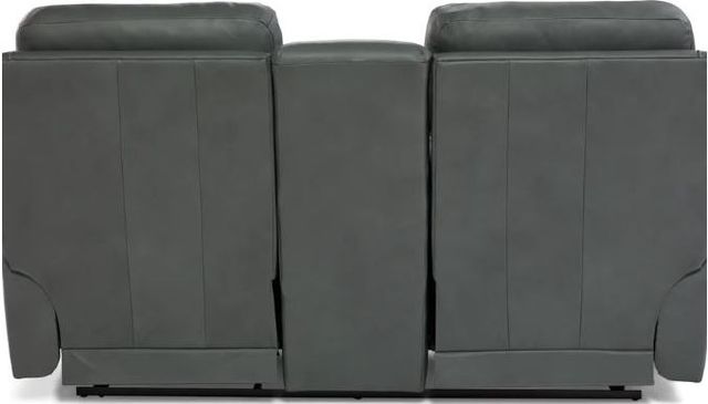 La-Z-Boy® Apollo Blue Grey Leather Power Reclining Loveseat with Console and Headrest-3