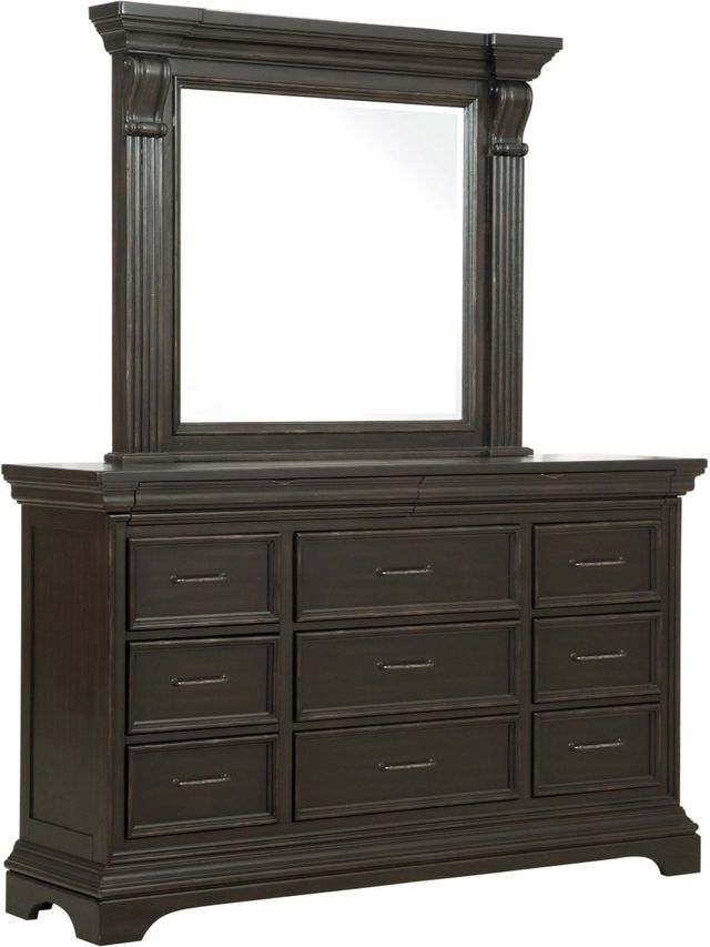 Pulaski™ Caldwell Brown Dresser and Mirror-0