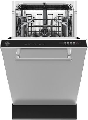front view of the Bertazzoni 18" Fingerprint Resistant Stainless Steel Top Control Built In Dishwasher