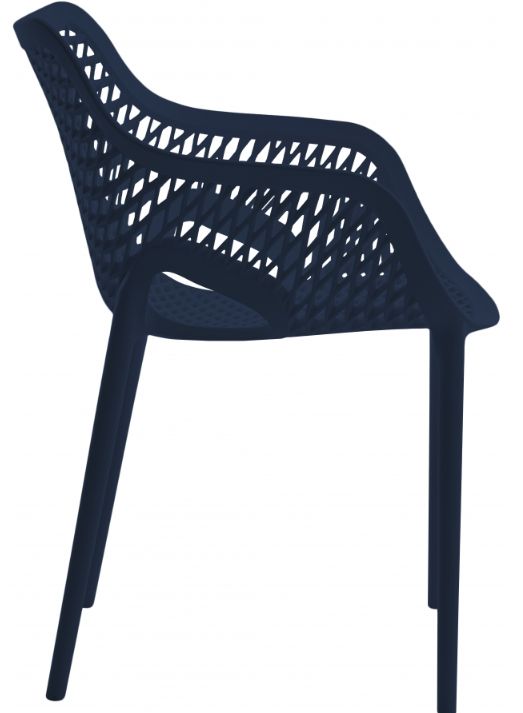 Meridian Furniture Mykonos Navy Plastic Outdoor Patio Dining Chair-1