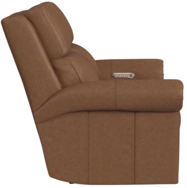 Flexsteel® Customizable Bernard 43" Leather Power Reclining Loveseat with Headrest and Lumbar-4