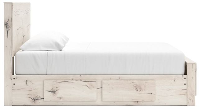 Benchcraft® Lawroy Light Natural King Panel Bed with 4-Drawer Storage-4