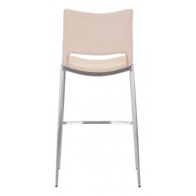 Zuo® Modern Ace Light Pink/Silver Bar Chair-1