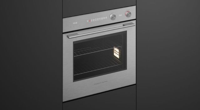 Fisher & Paykel Series 5 24” Brushed Silver Glass Contemporary Single Electric Wall Oven-4