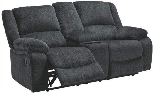 Signature Design by Ashley® Draycoll Slate Manual Reclining Loveseat and Console-3