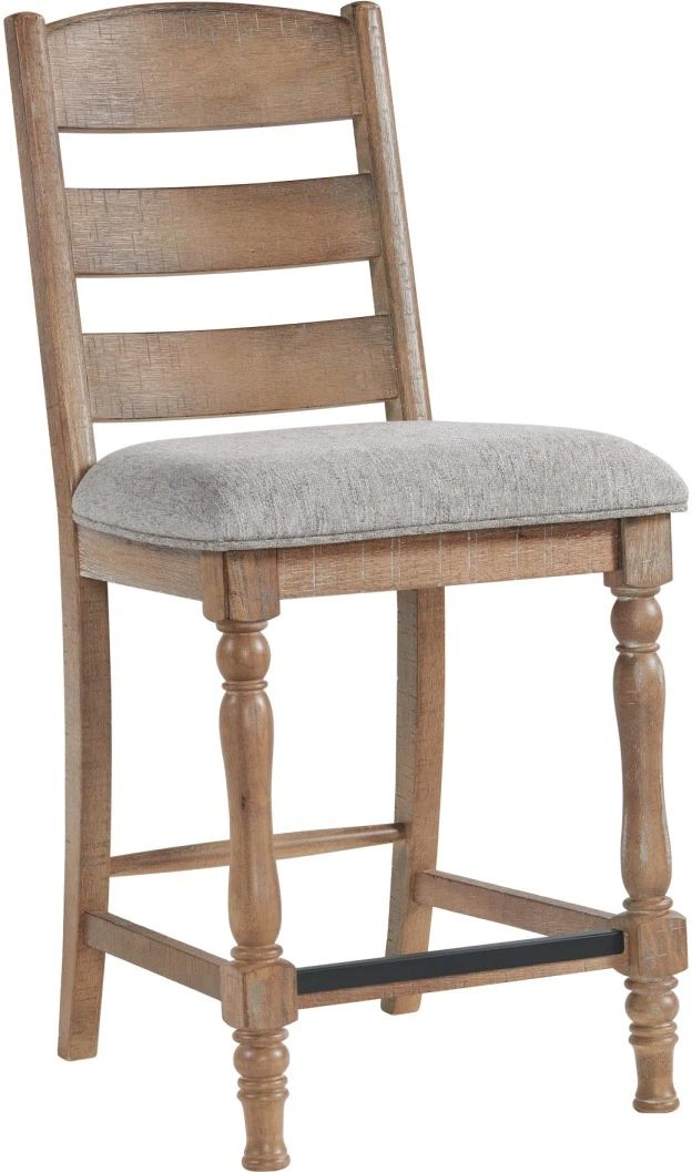 Intercon Highland Gray/Rustic Sandwash Ladder Back Stool-0