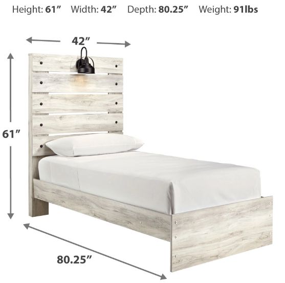 Signature Design by Ashley® Cambeck Whitewash Youth Twin Panel Bed-3
