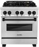 ZLINE Autograph Edition Legacy 30" Stainless Steel Pro Style Dual Fuel Range with Matte Black Accents-0