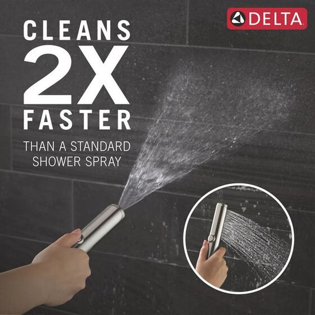 Delta Bonacci™ Lumicoat® Stainless 3-Hole Roman Tub Trim with Hand Shower-2