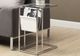 Monarch Specialties Inc. Glass Top White Chrome Metal Accent Table with a Magazine Rack-2
