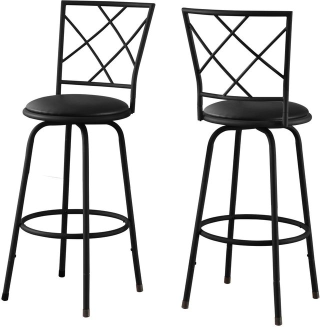 Monarch Specialties Inc. 2 Piece Black Bar Stools-0