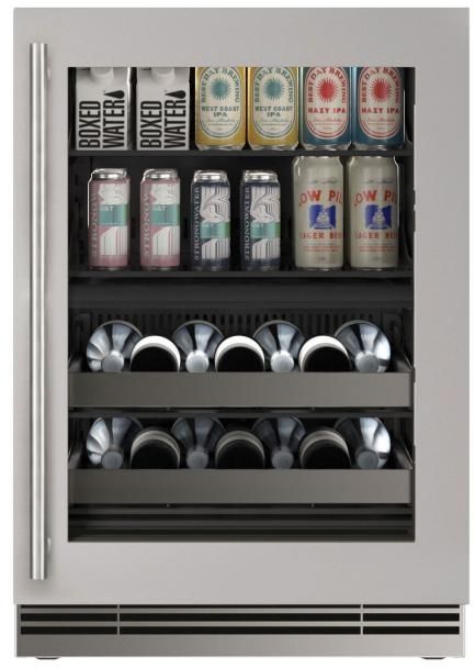 U-Line®  Home Collection 24" 4.9 Cu. Ft. Stainless Steel Dual-Zone Beverage Center with Glass Door-1