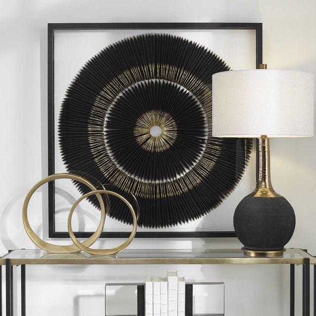 Uttermost® Sandara Black/Gold Leaf Shadow Box-1