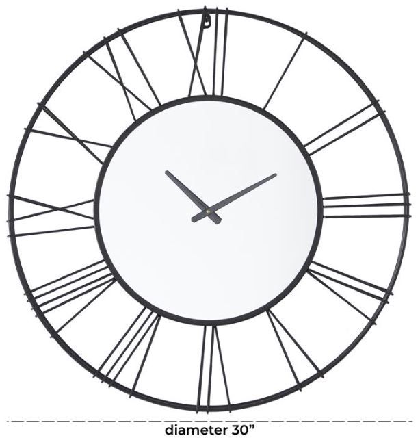 Deco Marche Black Open Frame Wall Clock-3