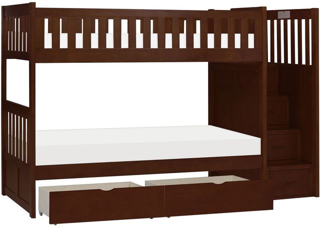 Homelegance® Rowe Dark Cherry Youth Twin/Twin Step Bunk Storage Bed-3
