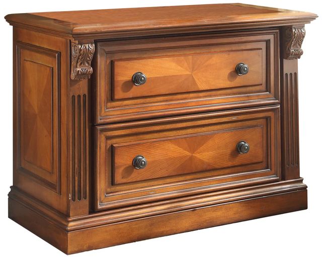 Parker House® Huntington Antique Vintage Pecan Filing Cabinet-0