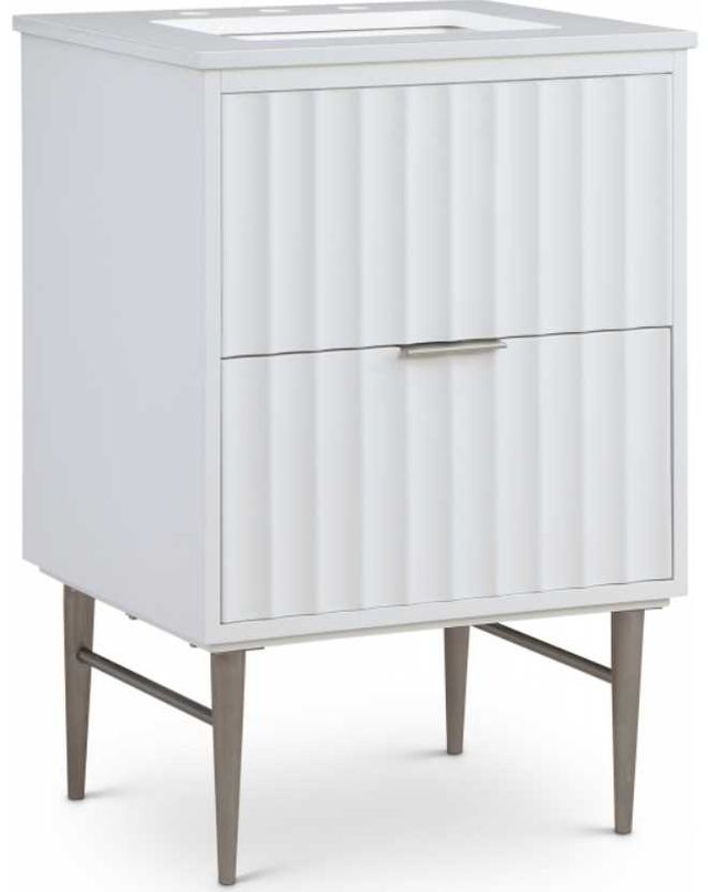 Meridian Furniture Modernist Chrome/White 24" Bathroom Vanity-0