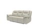 Kate Preston Home Cream Leather Power Headrest Reclining Sofa-0