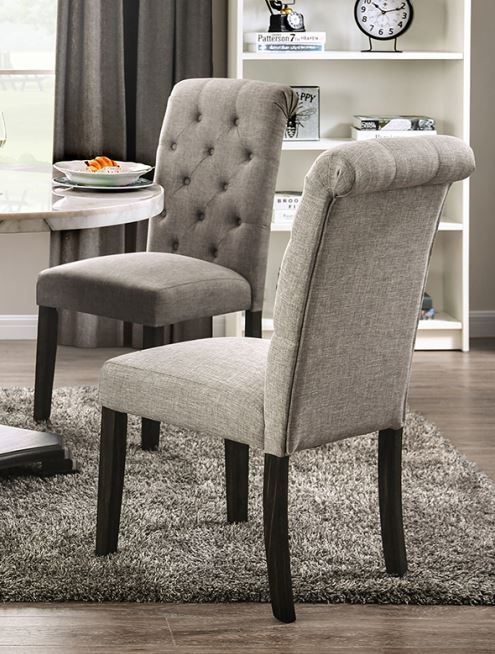 Furniture of America® Elfredo 5-Piece Antique Black/Light Gray/White Round Dining Table Set-2