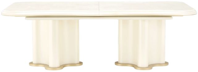 Michael Amini® La Terrazza Creamy Pearl Double Pedestal Dining Table-4