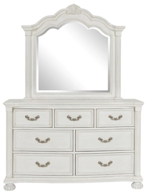 Benchcraft® Montelaine Antique White Dresser and Mirror-1