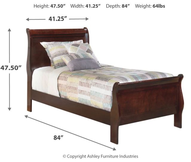 Signature Design by Ashley® Alisdair Reddish Brown Youth Twin Sleigh Bed-1