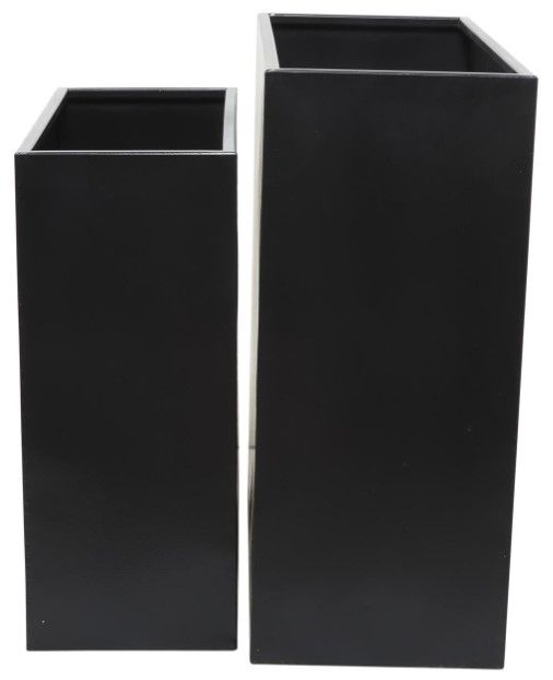 Deco Marche 2-Piece Black Metal Planter Set-2
