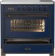 Ilve® Majestic III 36" Midnight Blue Pro Style Induction Range with Triple Glass Door and Burnished Trim-3