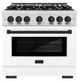 ZLINE Select Series Autograph Edition 36" Satin Stainless Steel Pro Style Dual Fuel Range with White Matte Door and Matte Black Accents-0