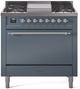 Ilve® Nostalgie II Series 36" Blue Grey Pro Style Dual Fuel Range-0
